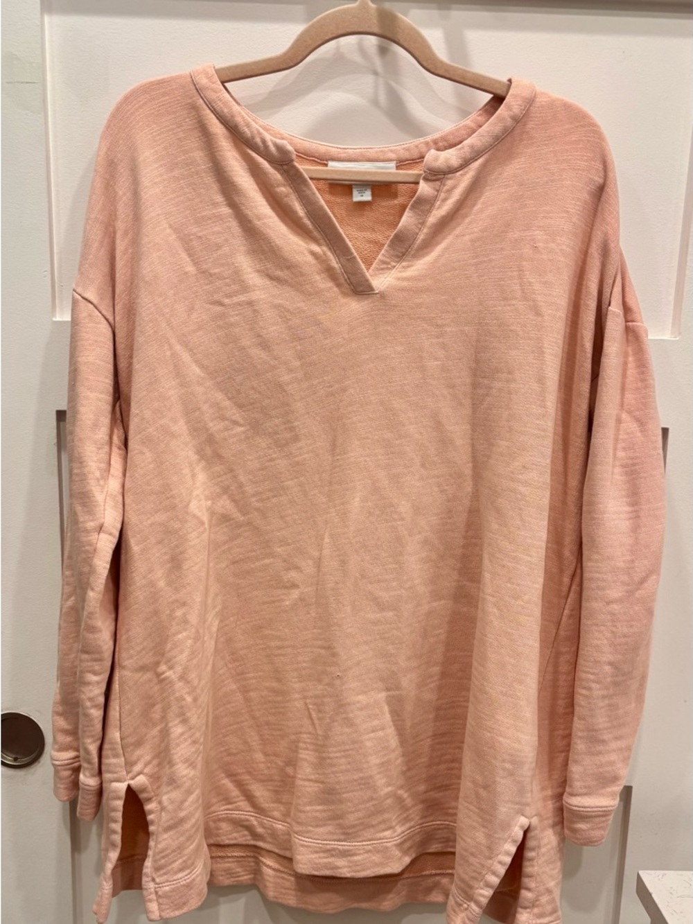 J. Jill Organic Cotton Dusty Pink Split-Hem Tunic